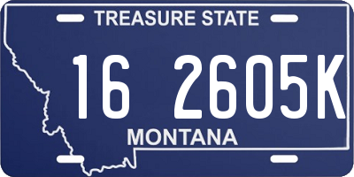 MT license plate 162605K