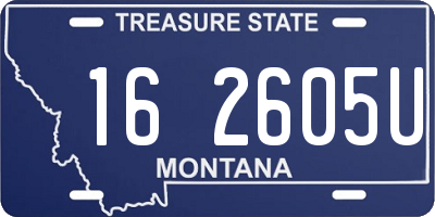 MT license plate 162605U