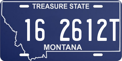 MT license plate 162612T