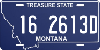 MT license plate 162613D