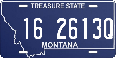 MT license plate 162613Q
