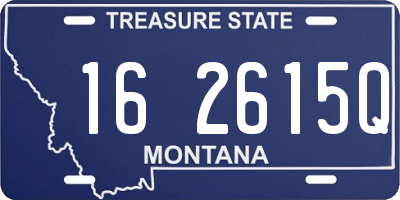 MT license plate 162615Q