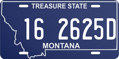 MT license plate 162625D