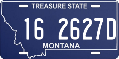 MT license plate 162627D