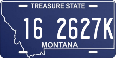 MT license plate 162627K