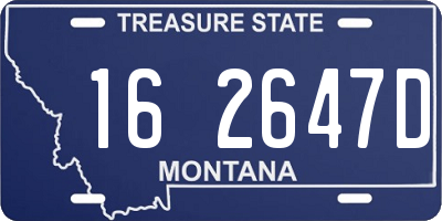 MT license plate 162647D