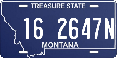 MT license plate 162647N