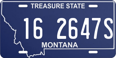 MT license plate 162647S