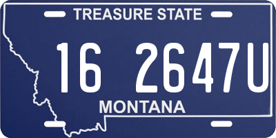 MT license plate 162647U