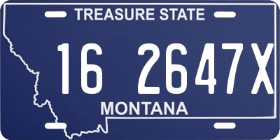 MT license plate 162647X
