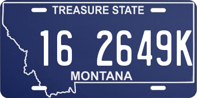 MT license plate 162649K