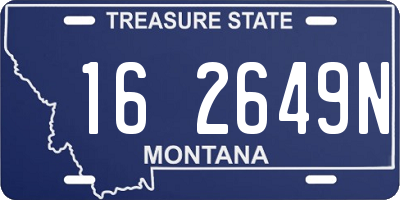 MT license plate 162649N