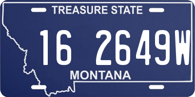 MT license plate 162649W