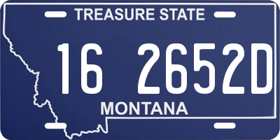 MT license plate 162652D