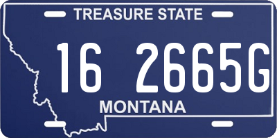 MT license plate 162665G