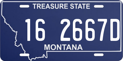 MT license plate 162667D