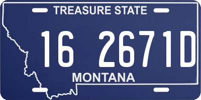 MT license plate 162671D