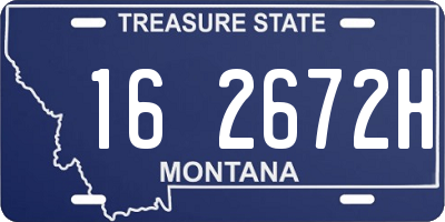 MT license plate 162672H