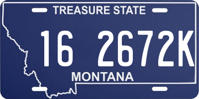 MT license plate 162672K