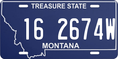 MT license plate 162674W