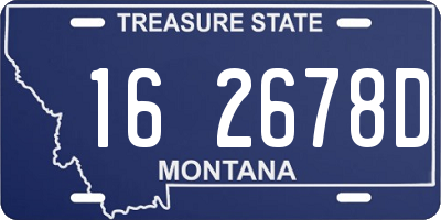 MT license plate 162678D