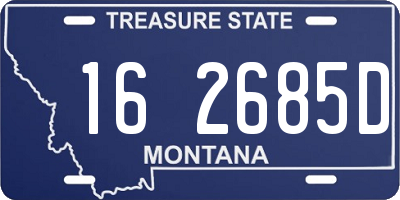 MT license plate 162685D
