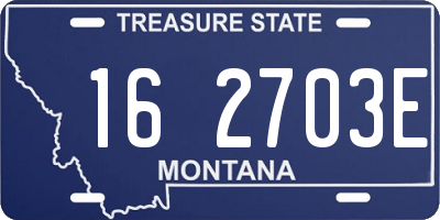 MT license plate 162703E
