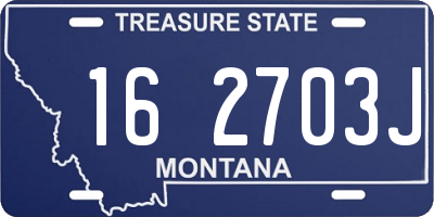 MT license plate 162703J