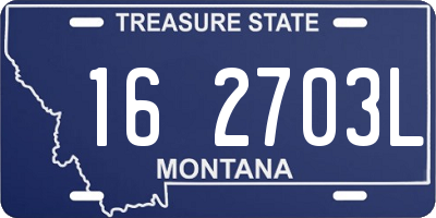 MT license plate 162703L