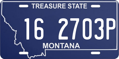 MT license plate 162703P