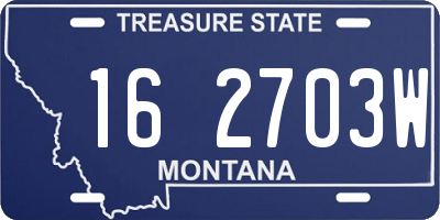 MT license plate 162703W