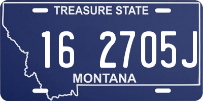 MT license plate 162705J