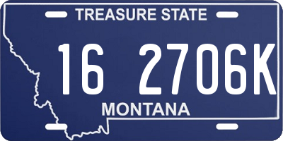 MT license plate 162706K