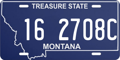 MT license plate 162708C