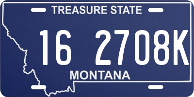 MT license plate 162708K