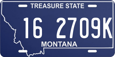 MT license plate 162709K