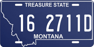 MT license plate 162711D
