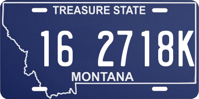 MT license plate 162718K