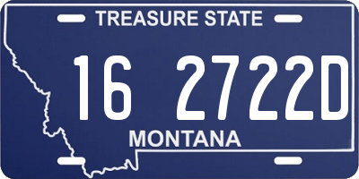 MT license plate 162722D