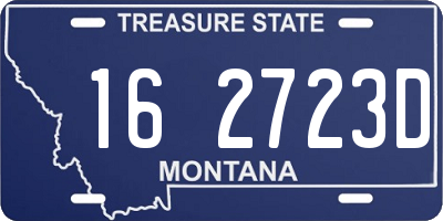 MT license plate 162723D