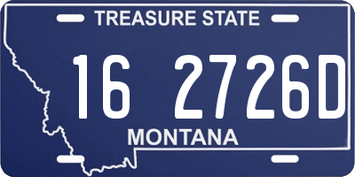 MT license plate 162726D