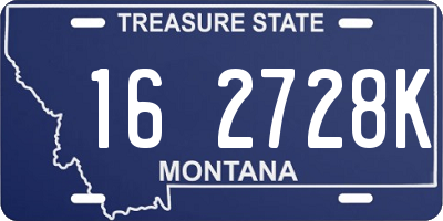 MT license plate 162728K