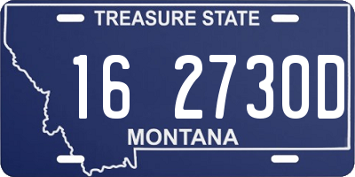 MT license plate 162730D