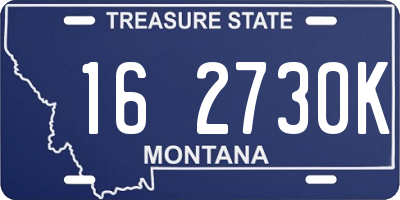 MT license plate 162730K