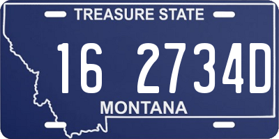 MT license plate 162734D