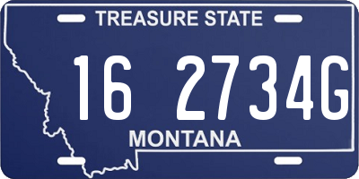 MT license plate 162734G