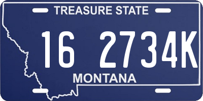 MT license plate 162734K