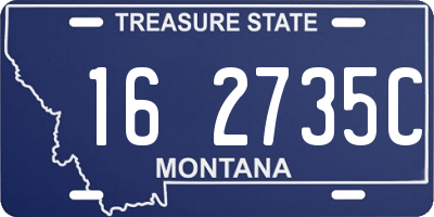 MT license plate 162735C