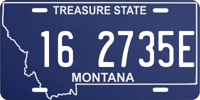 MT license plate 162735E