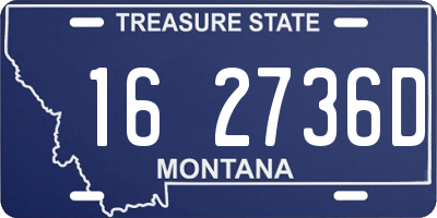 MT license plate 162736D